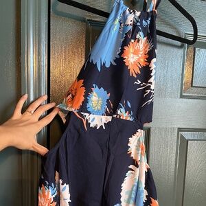 Floral romper with cutouts